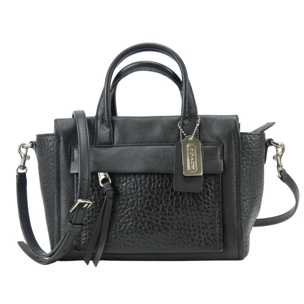 Coach handbag 27923, leather, black, silver hardware, crossbody, shoulder str...